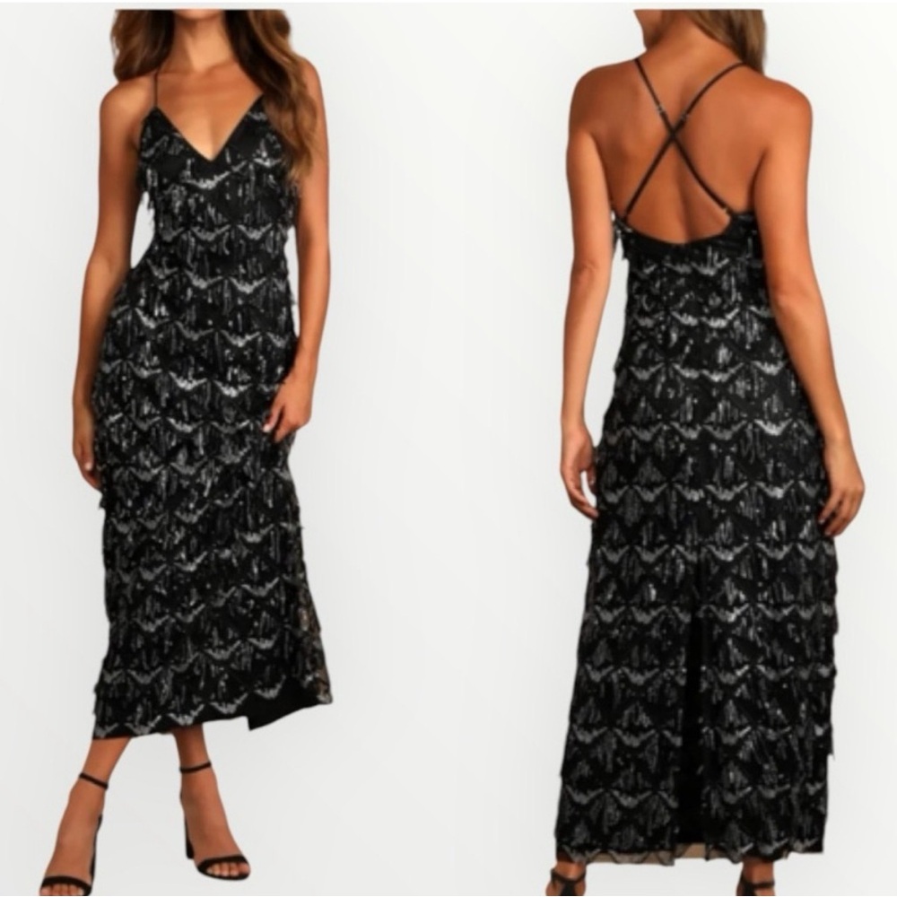 Elegant Black Sequin Dress